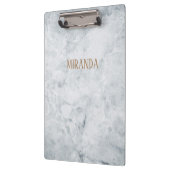 Aangepaste naam/kleur elegant witte marmer klembord (Links)