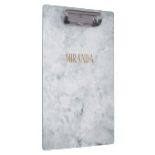 Aangepaste naam/kleur elegant witte marmer klembord (Rechts)