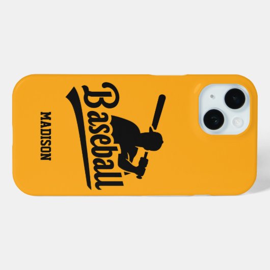 Aangepaste naam & kleur honkbal Case-Mate iPhone case (Achterkant (horizontaal))