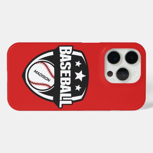 Aangepaste naam & kleur honkbal Case-Mate iPhone case (Achterkant (horizontaal))