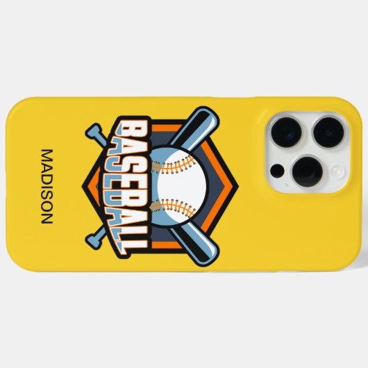 Aangepaste naam & kleur honkbal Case-Mate iPhone case (Achterkant (horizontaal))