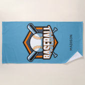 Aangepaste naam & kleur honkbal strandlaken (Voorkant)
