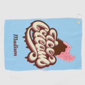Aangepaste naam & kleur Ice Cream golf handdoek (Horizontaal)