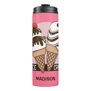Aangepaste naam & kleur Ice Cream Lover tumbler Thermosbeker