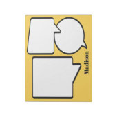 Aangepaste naam & kleur Speech Bubble Notitieblok (Gedraaid)