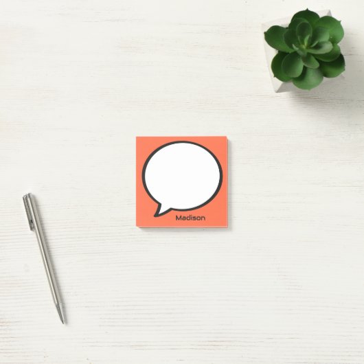 Aangepaste naam & kleur Speech Bubble Post-it® Notes (Kantoor)