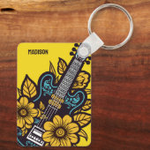 Aangepaste naam & kleur Ukulele Sleutelhanger (Achterkant)