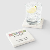 Aangepaste naam Kleurrijke Gedragsanalist Stenen Onderzetter (Zijkant)