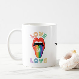 Aangepaste naam kleurrijke LGBTQ Pride Maand Koffiemok