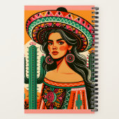 Aangepaste naam Kleurrijke Mexicaanse Fiesta Cactu Notitieboek (Achterkant)