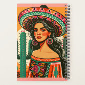 Aangepaste naam Kleurrijke Mexicaanse Fiesta Cactu Planner (Achterkant)