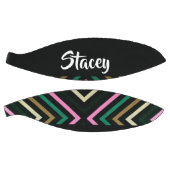 Aangepaste naam kleurrijke strepen op zwart basketbal (Panelen)