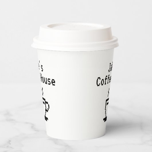 Aangepaste naam koffiewinkel logo papier drinken c papieren bekers (Links)
