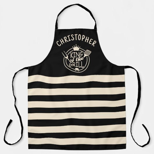 Aangepaste naam Koning van de Grill Schort (Voorkant)