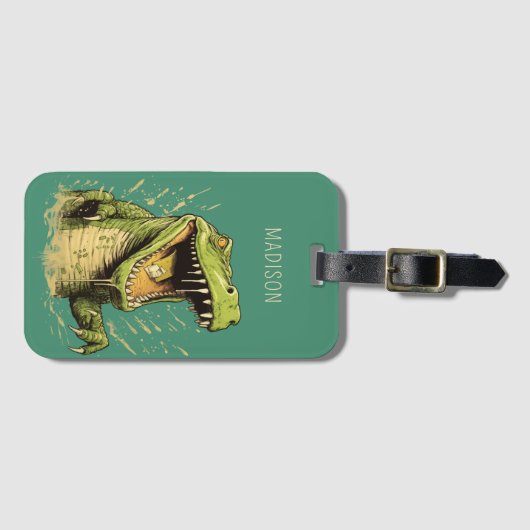 Aangepaste naam Krokodil Bagagelabel (Voorkant (horizontaal))