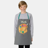 aangepaste NAAM Kunstpalet Kunstpalet verf kinder Schort (Gedragen)