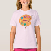 aangepaste NAAM Kunstpalet Kunstpalet verf kindere T-shirt (Voorkant)