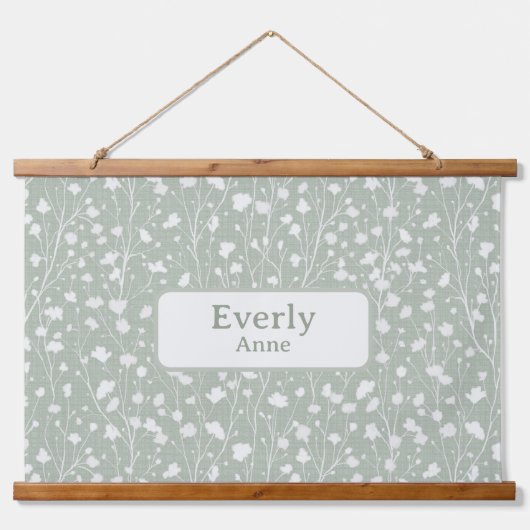Aangepaste Naam Kwekerij Decor Boerderij Bloemen Hangend Wandkleed (Voorkant)