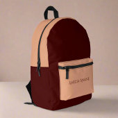 Aangepaste naam l Unique Dark Red & Blush Pink Bedrukte Rugzak
