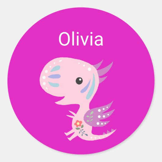 Aangepaste naam Label Cute Dragon Girls School Sti (Voorkant)