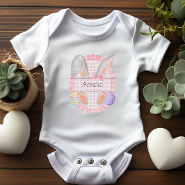 Aangepaste naam Label Pasen Baby Meisje Bunny Romper