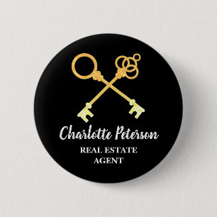 Aangepaste naam Label Real Estate Agent Promotie Ronde Button 5,7 Cm