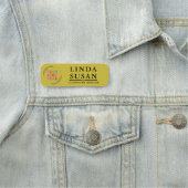 Aangepaste naam Labels met Logo en tekst Goud Naamplaatje (In situ)