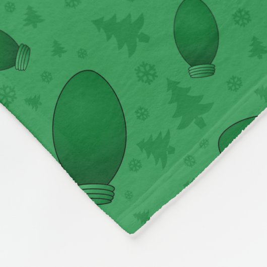 Aangepaste naam ladybug groene lichte bomen fleece deken (Hoek)