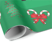 Aangepaste naam ladybug groene snoepsnoeren cadeaupapier (Rol Hoek)