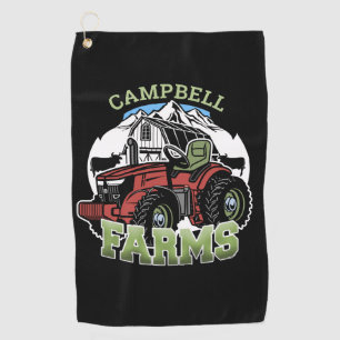 Aangepaste NAAM Land Boerderij Schuur Tractor Boer Golfhanddoek
