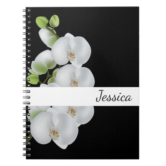 Aangepaste naam Laptop-White Orchids Notitieboek (Voorkant)
