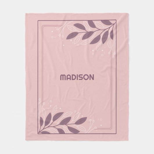Aangepaste naam Leafy Lijst Fleece Deken (Voorkant)