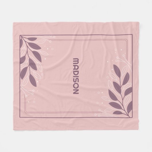 Aangepaste naam Leafy Lijst Fleece Deken (Voorkant (Horizontaal))