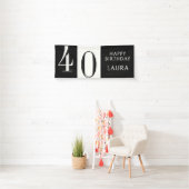 Aangepaste naam & leeftijd zwart wit verjaardag ho spandoek (Insitu)