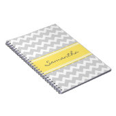 Aangepaste naam Lemon Gray Chevron-laptop Notitieboek (Rechterzijde)