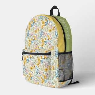 Aangepaste naam Lente Bloemen Patroon Bedrukte Rugzak