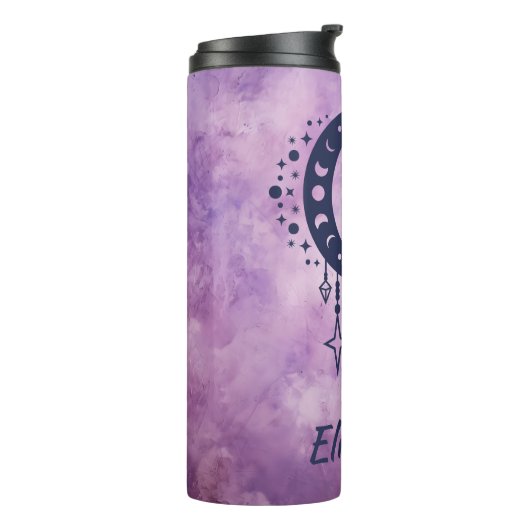 Aangepaste naam Leo Zodiac teken Thermosbeker (Gedraaid links)