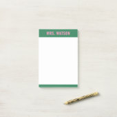 Aangepaste Naam Leraar Stationery Waardering Gift Post-it® Notes (Op bureau)