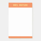 Aangepaste Naam Leraar Stationery Waardering Gift Post-it® Notes (Voorkant)