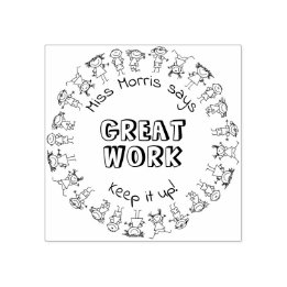 Aangepaste naam leraar zegt geweldig werk rubberen 	rubberstempel