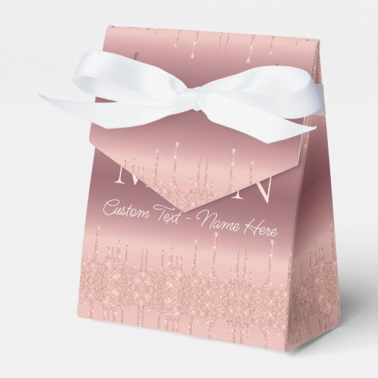 Aangepaste naam Letter Bruiloft Roos Gouden gesche Bedankdoosjes (Voorkant Zijde)