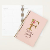 Aangepaste Naam Letter F Gold Folie Blush Pink Ros Planner (Display)