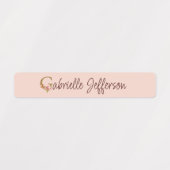 Aangepaste Naam Letter G Gold Folie Blush Pink Ros Labels (Design 1)
