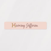 Aangepaste naam letter H Goud folie Blush Roze Roz Labels (Design 1)