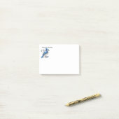 Aangepaste naam Leuk Blauwe Gaai Blauwe Gaai Vogel Post-it® Notes (Op bureau)