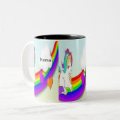 aangepaste naam leuke eenhoorn koffie mok (Voorkant links)