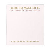 Aangepaste naam Leuke lijst Lover Pastel Roze Mini Notitieblok (Voorkant)