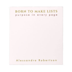 Aangepaste naam Leuke lijst Lover Pastel Roze Mini Notitieblok
