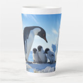 Aangepaste naam Leuke Pinguïns Latte Mok (Voorkant)