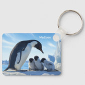 Aangepaste naam Leuke Pinguïns Sleutelhanger (Voorkant)